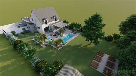 Plan d'aménagement paysager en 3D