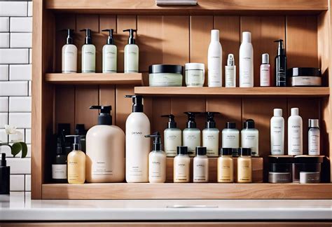 Produits capillaires naturels sur une étagère en bois