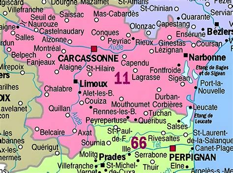 Carte géographique de l'Aude : localisation des communes citées (Citou, Saint-Denis, Lespinassière, etc.)