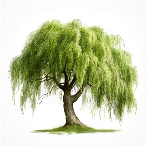 Illustration d'un saule pleureur majestueux au bord d'une rivière