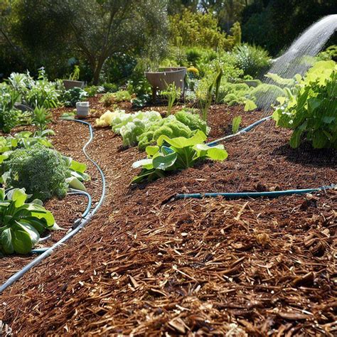 Arrosage et paillage d'un arbuste