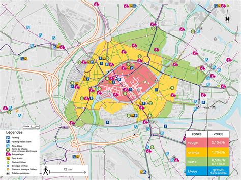 Plan de Berlin avec zones de stationnement payantes et gratuites