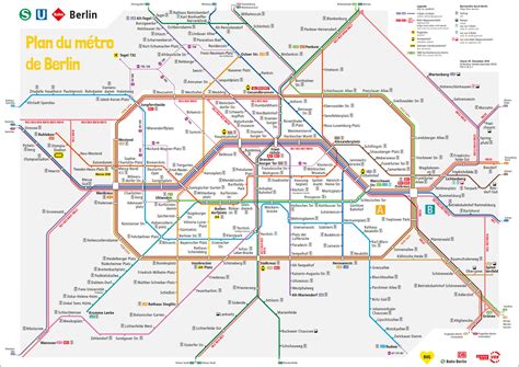 Carte du réseau de transports en commun de Berlin