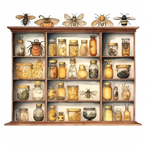 Image d'une étagère avec de nombreux bocaux d'échantillons d'insectes