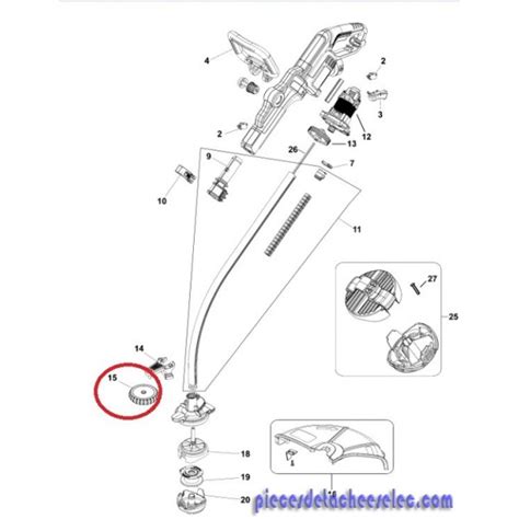 Schéma explicatif des composants d'un coupe-bordure Black & Decker