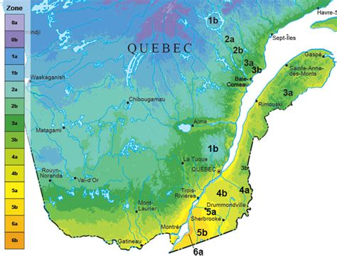 Carte de zones de rusticité des plantes
