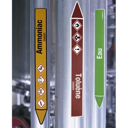 Exemple de marquage de tuyauterie industrielle