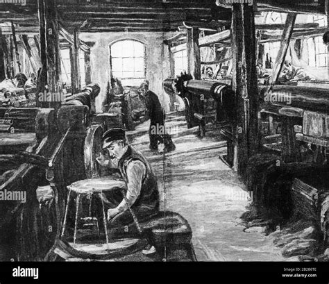 Illustration historique d'enfants travaillant dans une usine textile au début du XXe siècle