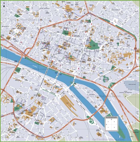 Carte touristique de Rouen et ses attractions principales