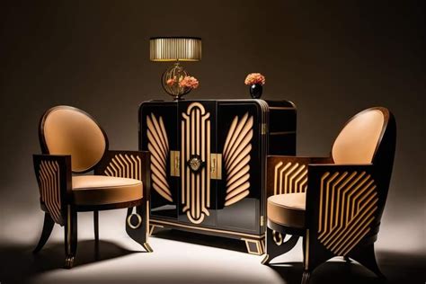 Mobilier Art Déco avec marqueterie