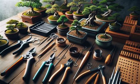 Outils de taille et de ligature pour bonsaï