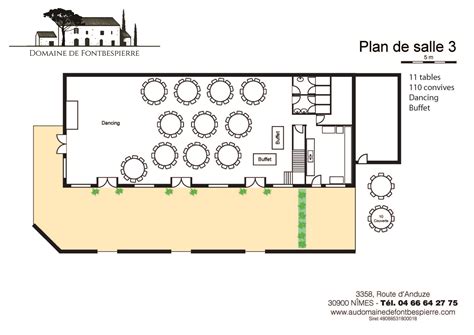 Plan schématique des différentes configurations de salle au Chèvrefeuille