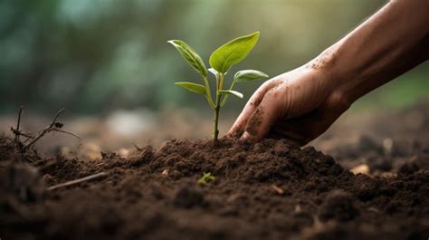 une main plantant une bouture dans la terre