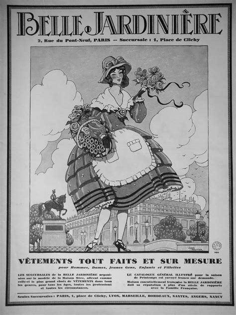 Publicité historique de La Belle Jardinière mettant en avant ses prix fixes