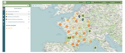 Carte collaborative de points de glanage