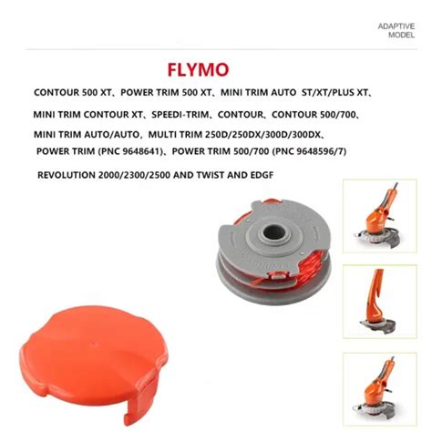 Schéma technique montrant l'emplacement de la bobine FLY021 dans une tête de coupe-bordures Flymo
