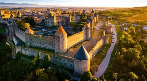 Vue panoramique sur la cité médiévale de Saint-Léonard-de-Noblat au coucher du soleil