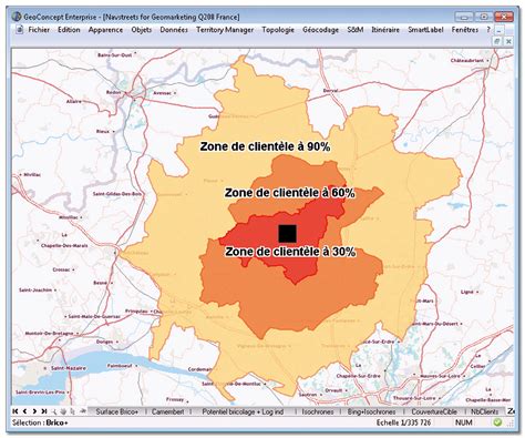 Carte simplifiée de la zone de chalandise de Lokoutil à Lesparre-Médoc