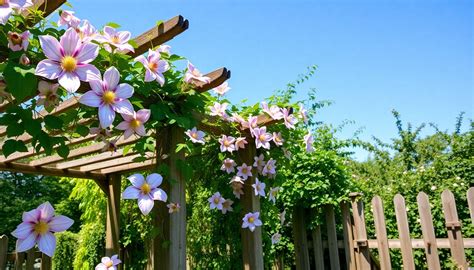 Clématite grimpant sur une pergola