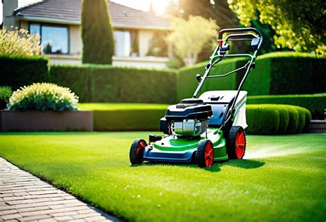 Photo illustrative d'un espace de jardinage bien entretenu avec une pelouse parfaitement plate et dense.