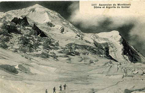 Gravure ancienne représentant l'ascension du Mont Blanc