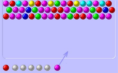 Illustration d'un écran de jeu de type Bubble Shooter avec des bulles colorées et des cristaux scintillants
