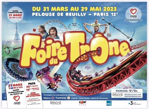 Plan détaillé des zones d'attractions de la Foire du Trône