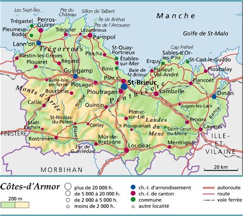 Carte des Côtes-d'Armor indiquant la localisation des musées mentionnés