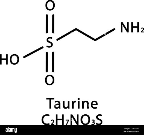 Schéma simplifié de la structure moléculaire de la taurine et de sa présence dans les tissus humains
