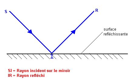 Schéma illustrant la réflexion de la lumière sur des brins d'herbe couchés dans des directions opposées