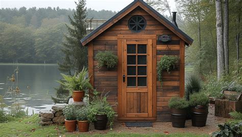 Différents types d'abris de jardin dans un environnement verdoyant