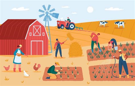 Illustration d'un agriculteur inspectant ses cultures