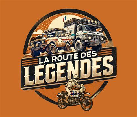 Logo Route des Légendes avec des véhicules emblématiques