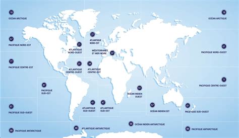 Distribution des zones de pêche à travers le monde