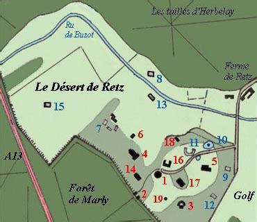 Plan du Désert de Retz avec ses fabriques