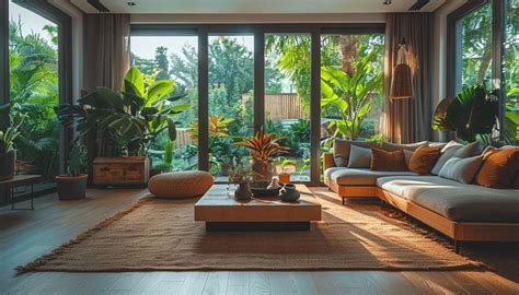 Décoration intérieure intégrant des éléments rouges et lumineux pour symboliser le feu