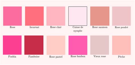 Palette de couleurs montrant la nuance Rose Damas 2082-50 et ses harmonies