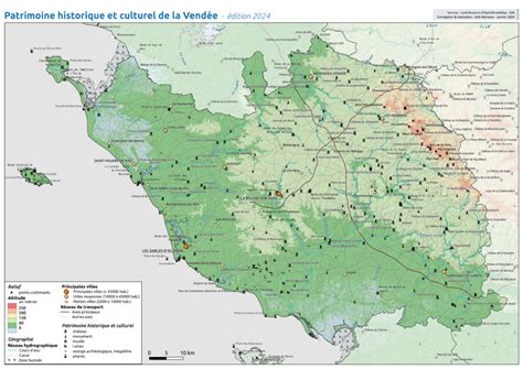 Carte historique de la Vendée militaire et des zones de soulèvement lors des guerres de l'Ouest