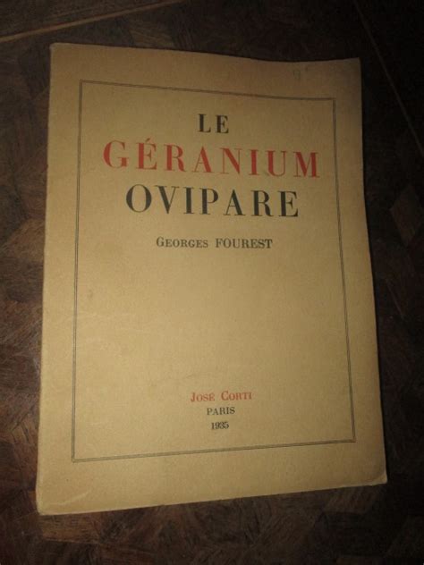 Couverture ancienne de l'édition originale du Géranium ovipare