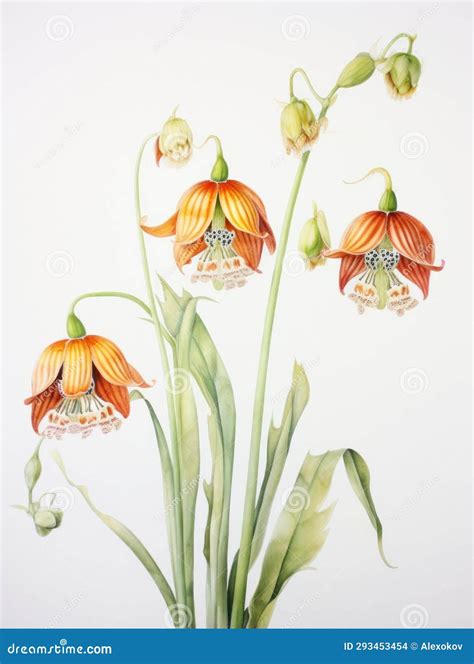 Illustration d'une Fritillaria meleagris dans son habitat naturel