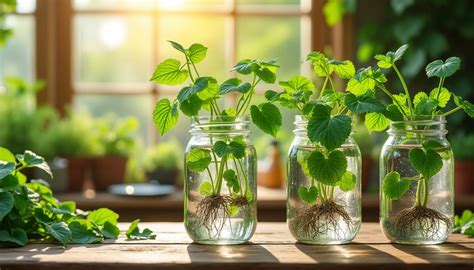 Tableau illustré des plantes faciles à bouturer dans l'eau
