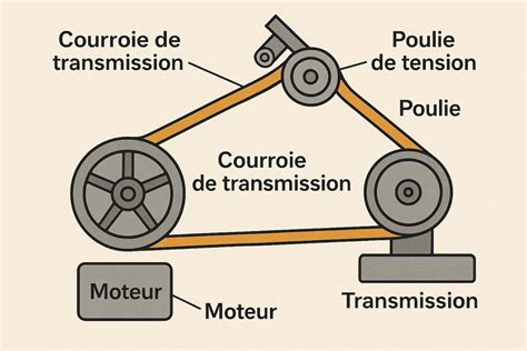Schéma de transmission par courroie et chaîne