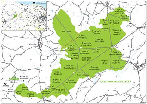 Carte de la Forêt de Cerisy