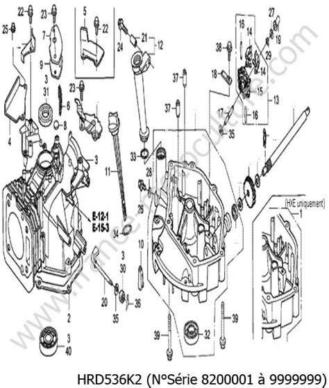 Vue éclatée d'un moteur thermique Honda GX pour motoculteur