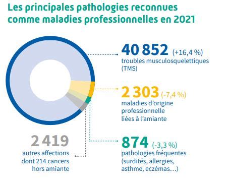 Graphique sur l'évolution des maladies professionnelles reconnues