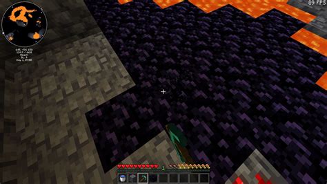 Minecraft lake of lava transformed into obsidian