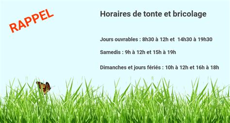 Panneau rappelant les horaires de tonte