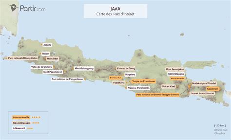 Carte des régions de Java central et est