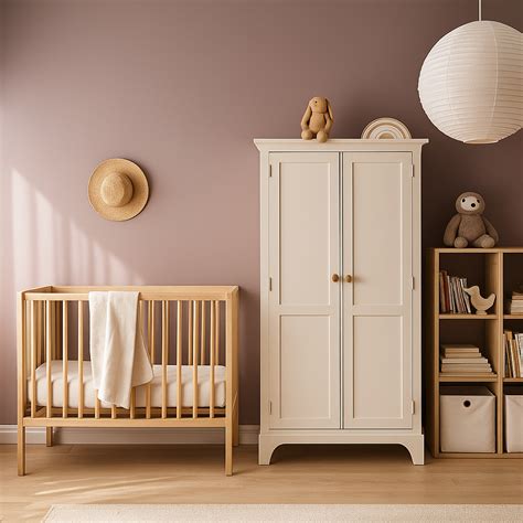 Chambre de bébé décorée avec la teinte Kangourou Gris Violet