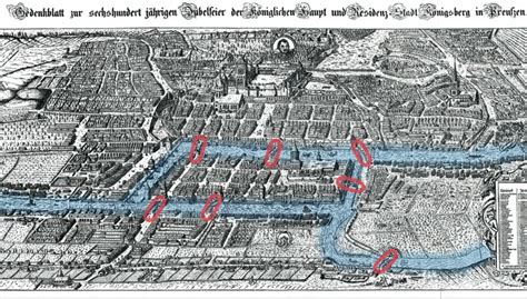 Carte des sept ponts de Königsberg